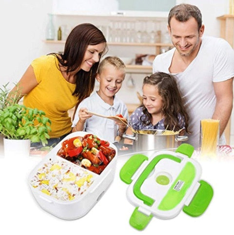 Portable Electric Heater Lunch Box & Food Warmer – 12V/24V/110V Multi-Power Heated Lunch Container for Work, Office & Travel