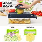 Vegetable Cutter, Chopper & Slicer – Multi-Function Kitchen Prep Tool with Interchangeable Blades