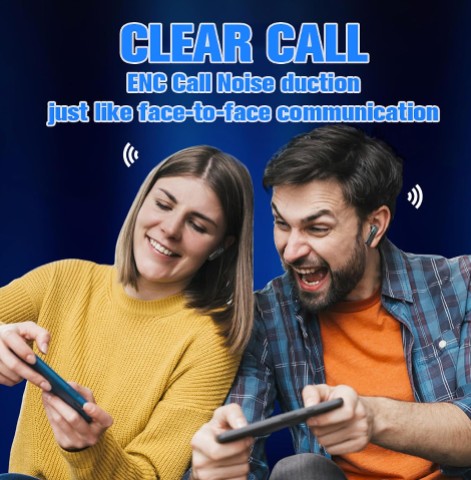 True Wireless Stereo Earbuds Bluetooth 5.49 with Charging Case — Portable Bluetooth Earbuds for Calls & Music