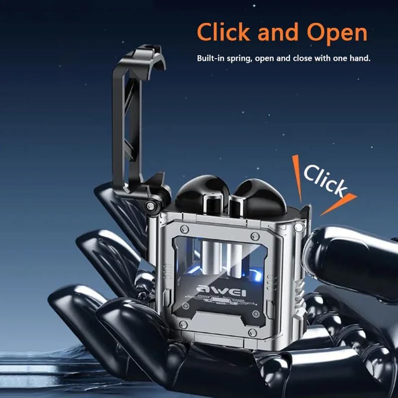 awei Original T63 Gamer Earphones | Bluetooth 5.3 Headphones | Wireless Headset Waterproof | TWS Call Dual Mode Gaming Headset With Mic | Long Battery Life (Black)