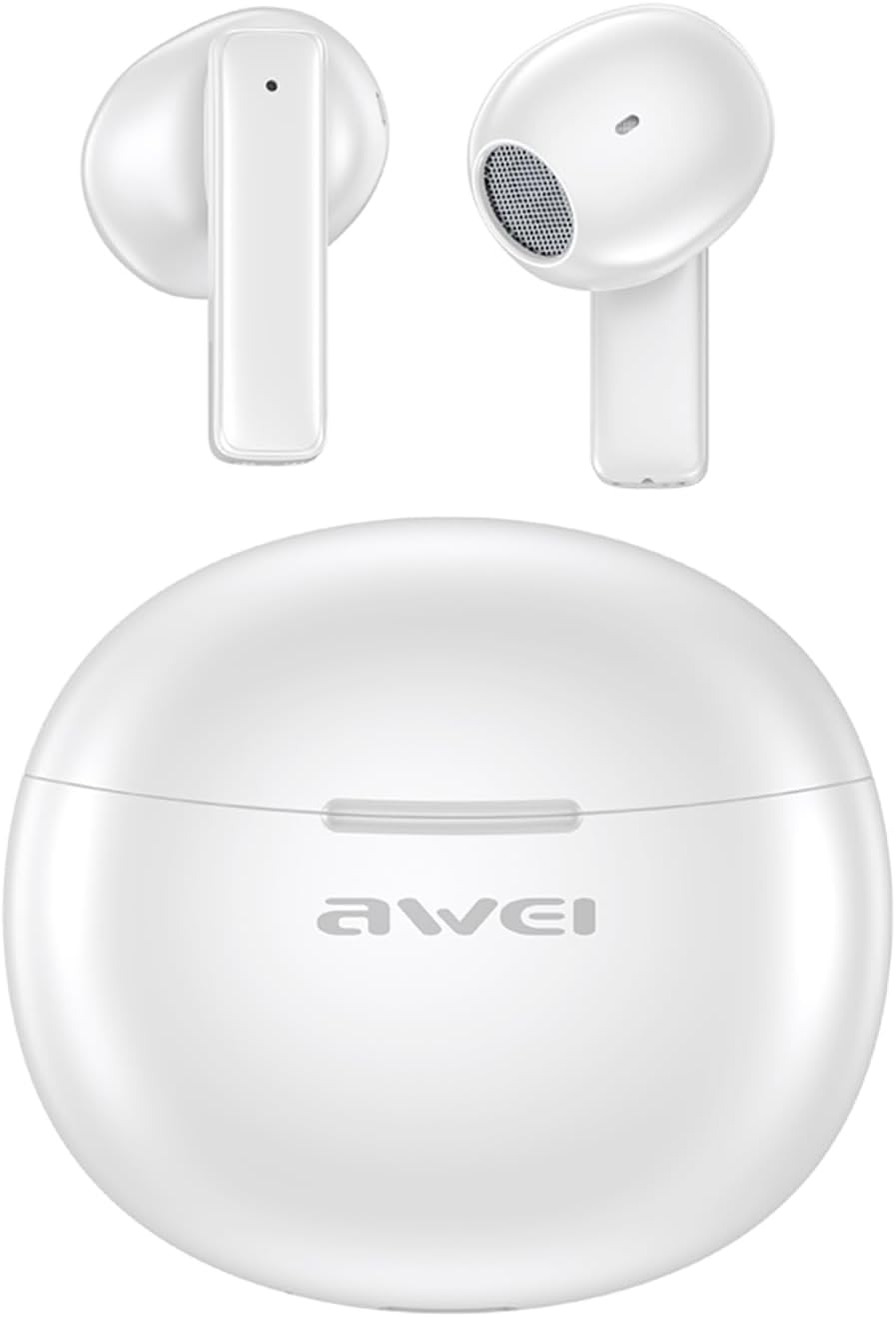 Awei T87 TWS Earbuds Wireless Bluetooth Earphones With Mic HD Call Noise Reduction Headphones Hifi Sound Music Headset Gamer (White) Main image