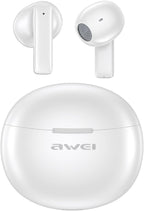 Awei T87 TWS Earbuds Wireless Bluetooth Earphones With Mic HD Call Noise Reduction Headphones Hifi Sound Music Headset Gamer (White)