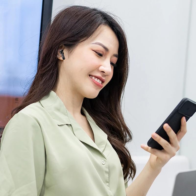 Awei T68 ENC Wireless Earphone Noise Cancelling Bluetooth 5.3 Headphone 4 Mic ENC HD Call TWS Earbuds Deep Bass Earphones (Black)