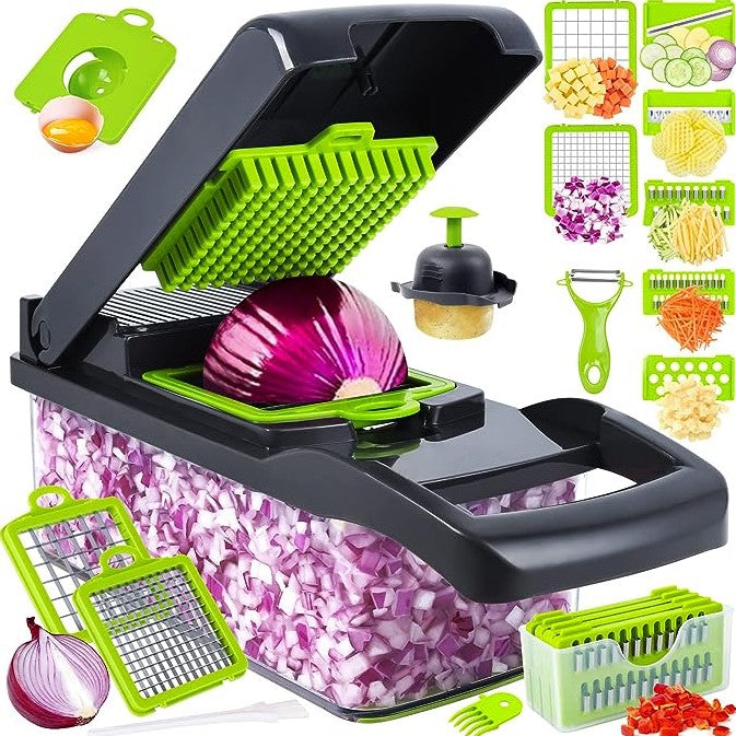 Vegetable Cutter, Chopper & Slicer – Multi-Function Kitchen Prep Tool with Interchangeable Blades Main image