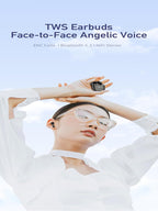 Awei T68 ENC Wireless Earphone Noise Cancelling Bluetooth 5.3 Headphone 4 Mic ENC HD Call TWS Earbuds Deep Bass Earphones (Black)