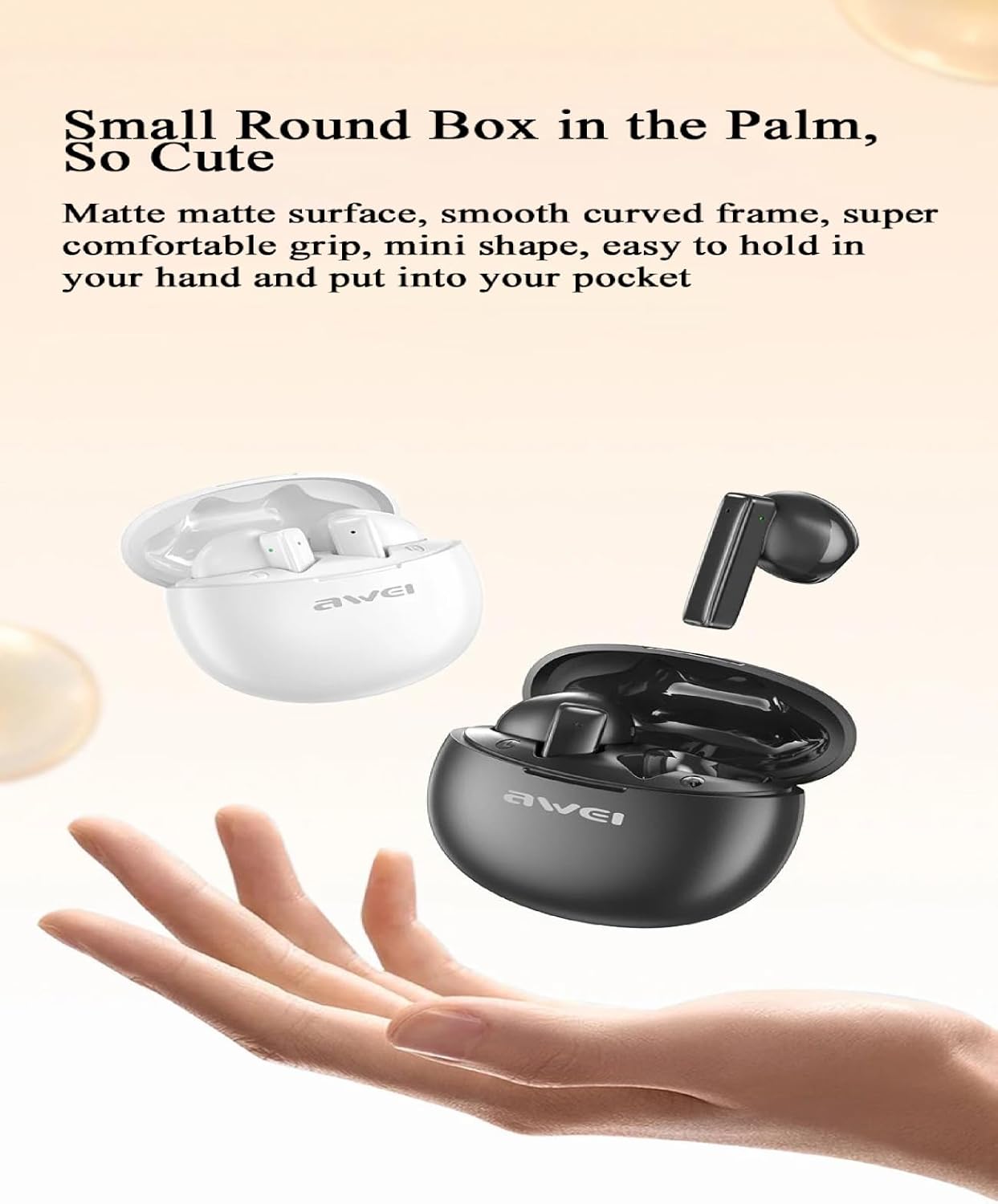 Awei T87 TWS Earbuds Wireless Bluetooth Earphones With Mic HD Call Noise Reduction Headphones Hifi Sound Music Headset Gamer (White)