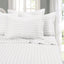 Lazy Hauz 4-Piece Hotel Quality Bed Sheet Set - Double Size, White Striped, 100% Cotton, Includes 160x210 Quilt Cover, 120x200 Fitted Sheet, and 2 Pillowcases (48x78) - Soft, Breathable, and Durable