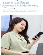 Awei T68 ENC Wireless Earphone Noise Cancelling Bluetooth 5.3 Headphone 4 Mic ENC HD Call TWS Earbuds Deep Bass Earphones (Black)