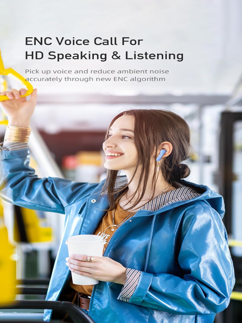 Awei T86 ENC Noise Canceling Earphones Wireless Bluetooth Earbuds HiFi Stereo Headphones with Digital Display Charging Case (Black)