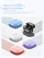 Awei T68 ENC Wireless Earphone Noise Cancelling Bluetooth 5.3 Headphone 4 Mic ENC HD Call TWS Earbuds Deep Bass Earphones (Black)