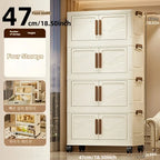 Foldable Storage Box with Clear Front Door – Large Capacity Stackable Organizer Bin for Clothes, Books & Toys – Collapsible Plastic Storage Container for Bedroom, Closet & Living Room