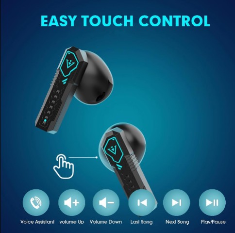 True Wireless Stereo Earbuds Bluetooth 5.49 with Charging Case — Portable Bluetooth Earbuds for Calls & Music